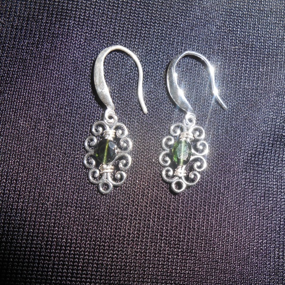 sterling silver Jewelry - handmade 925 sterling silver green tourmaline